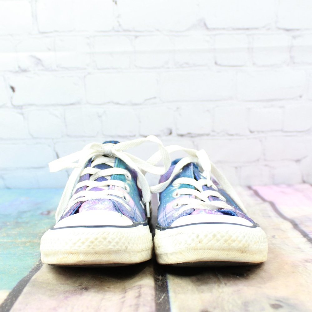 Converse All Star Low Satin Galaxy Midnight Lake Low Top Sneakers Size M 4 / L 6 - Picture 4 of 9